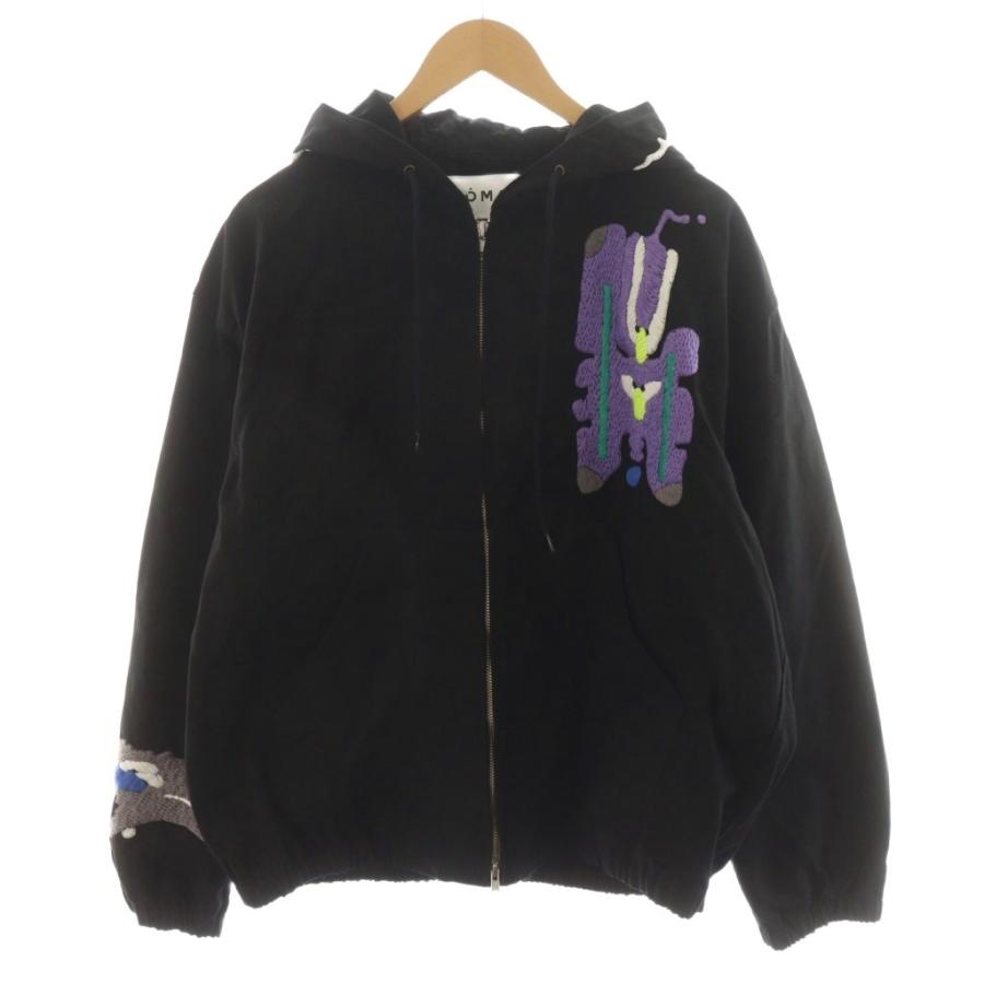 【中古】ノマ NOMA パーカー ジップアップ 刺繍 コットン 4 黒 ブラック N32-EM01A /AN35 メンズ ノマ NOMA パーカー ジップアップ 刺繍 コットン 4 黒 ブラック N32