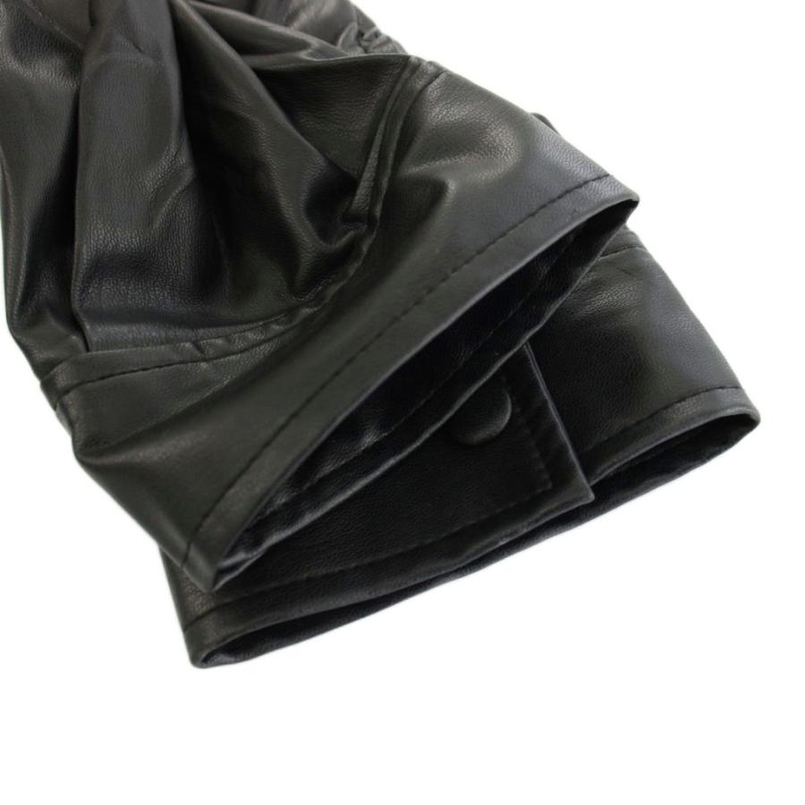 ZARA（ザラ） フェイクレザージャケット ビッグシルエット 裏起毛 M 黒