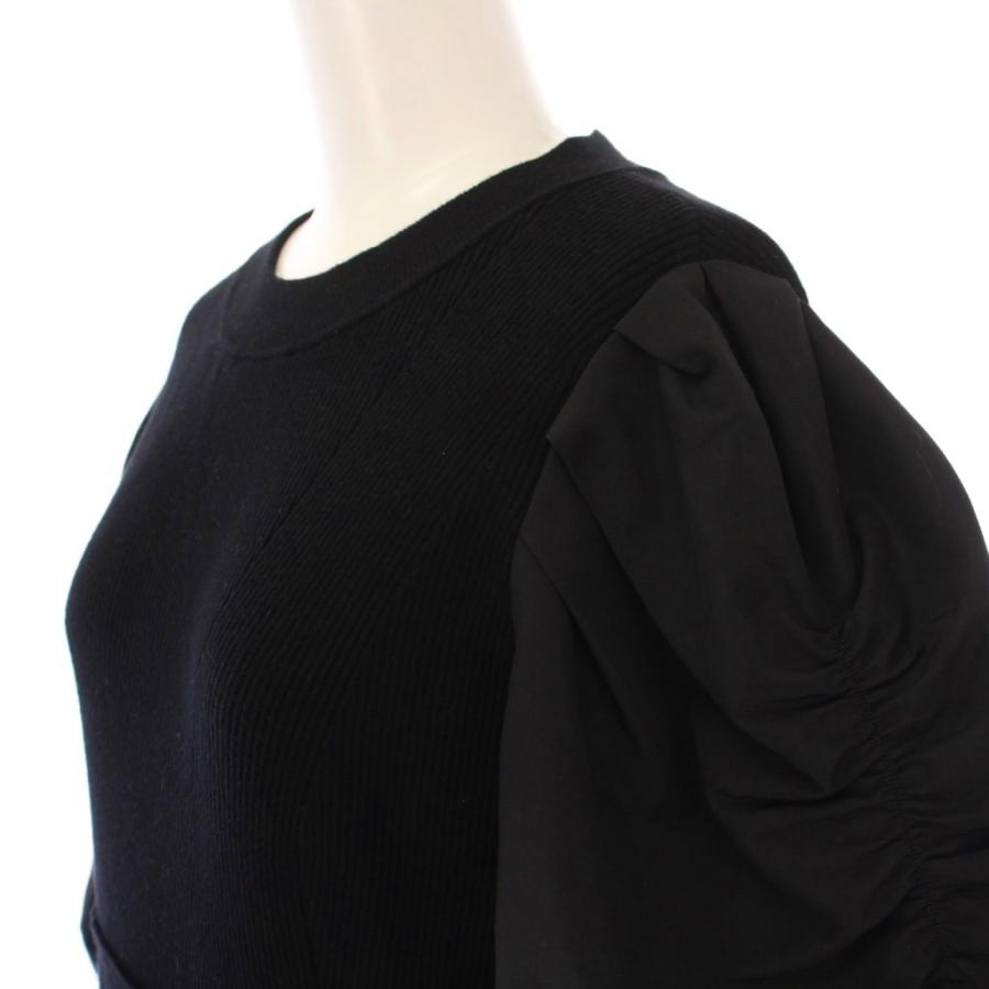 美品 CELFORD ニットワンピース ティアード レース 黒 ロング 36 美品