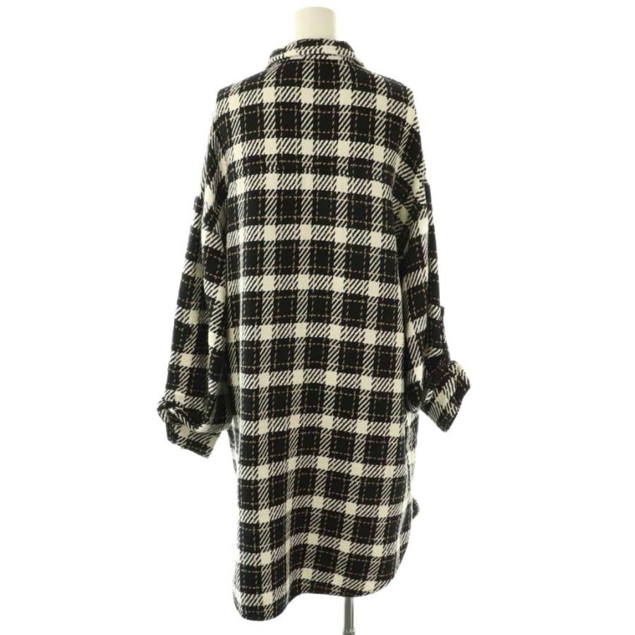 ZARA ザラ シャツジャケット チェック柄 M-L ブラック ホワイト /DF