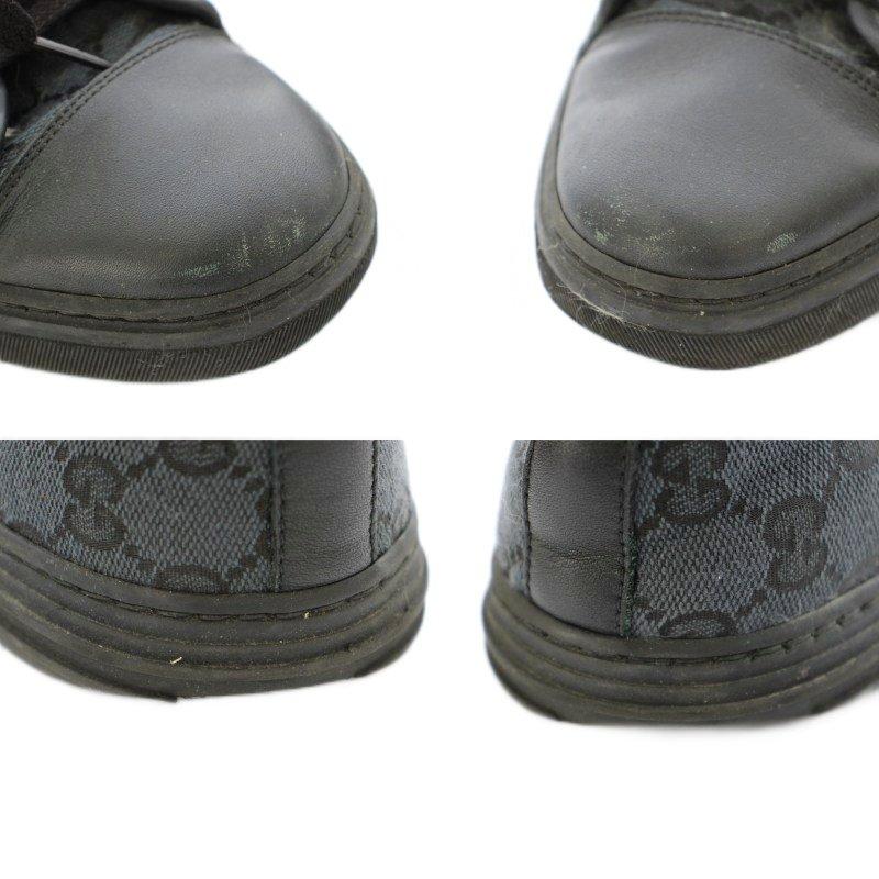 【中古】グッチ GUCCI スニーカー ローカット GGキャンバス レザー 6.5 黒 ブラック 426189 /KU メンズ GUCCI（グッチ） スニーカー ローカット GGキャンバス レザー 6.5 黒