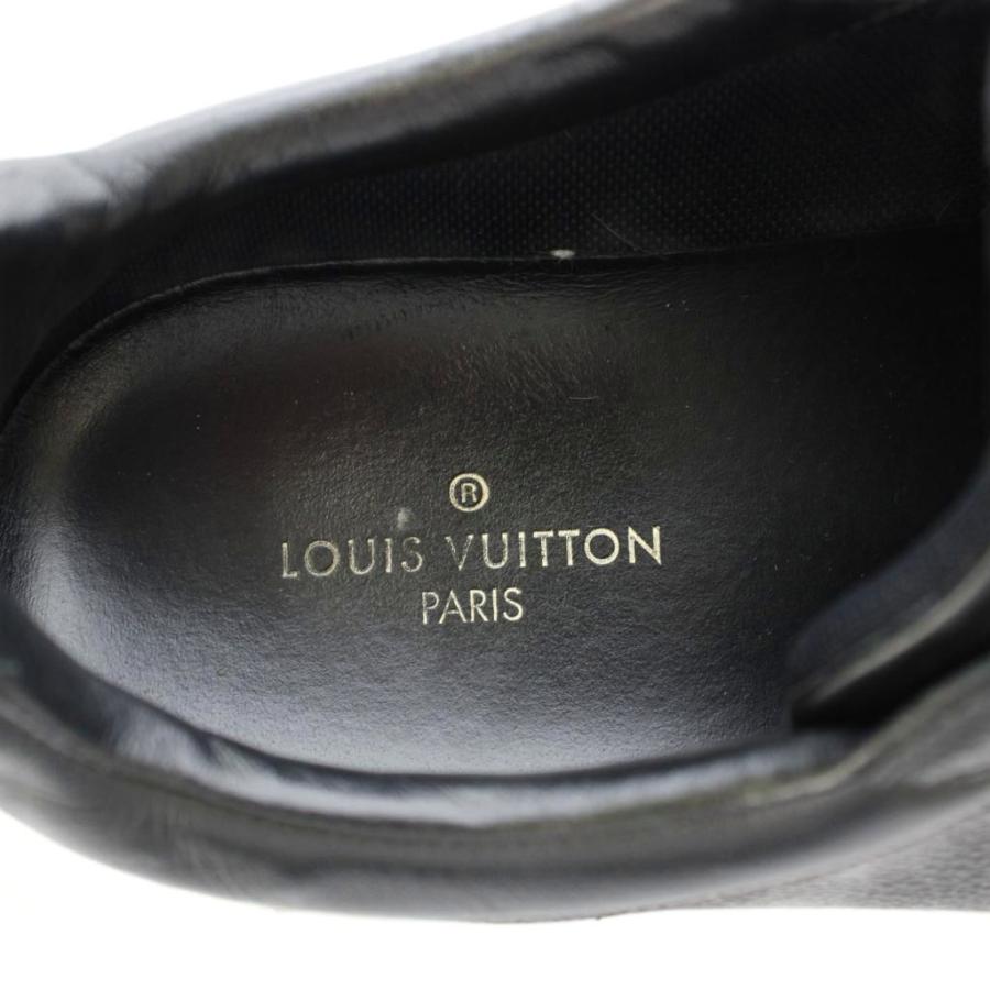 【中古】ルイヴィトン モノグラム ルクセンブルクライン スニーカー ローカット PVC レザー 6 黒 ブラック MS0198 LOUIS VUITTON（ルイ・ヴィトン） モノグラム ルクセンブルクライン