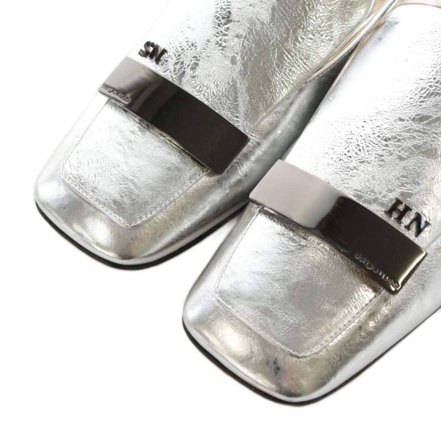 【中古】セルジオロッシ Sergio rossi sr1 005 ローファー モカシン スクエアトゥ レザー 40.5 シルバー色 A81350 Sergio rossi（セルジオロッシ） Sergio rossi sr1 005 ローファー