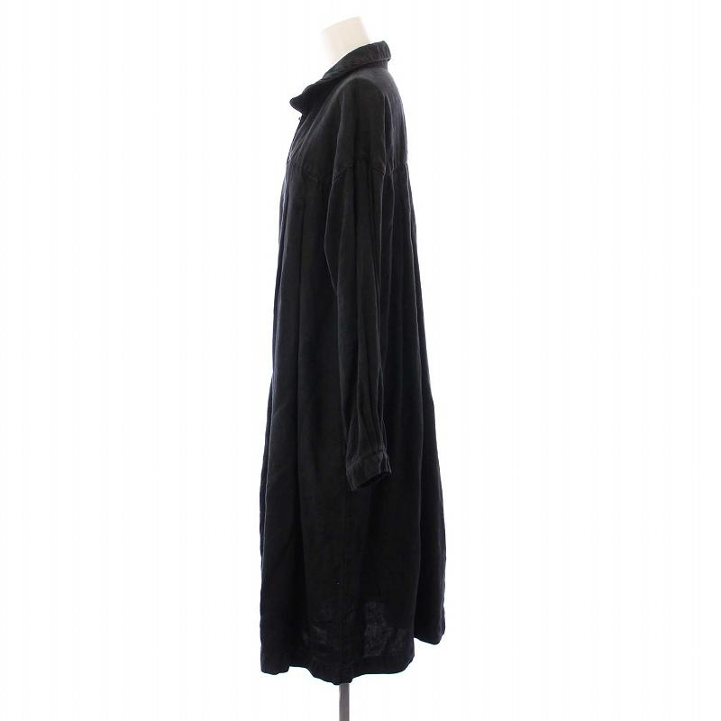 nest Robe ネストローブ リネン ロングシャツワンピース ブラック