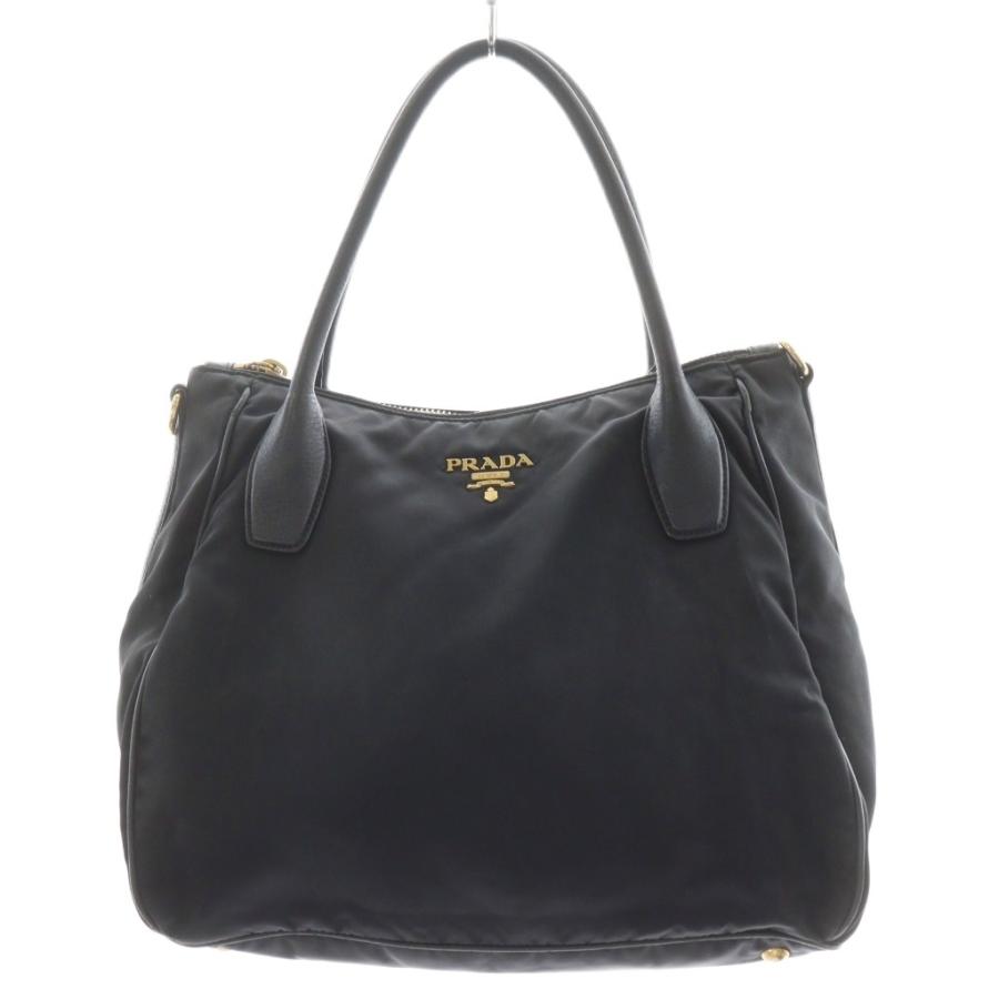 PRADA ナイロン×レザートートバッグ 黒