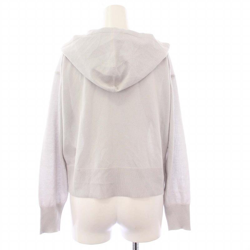 【中古】セオリーリュクス 24AW SHEER KNIT 2 TIARE ニットパーカー ジップアップ 長袖 クロップド丈 38 グレー theory luxe（セオリーリュクス） theory luxe 24AW SHEER KNIT 2