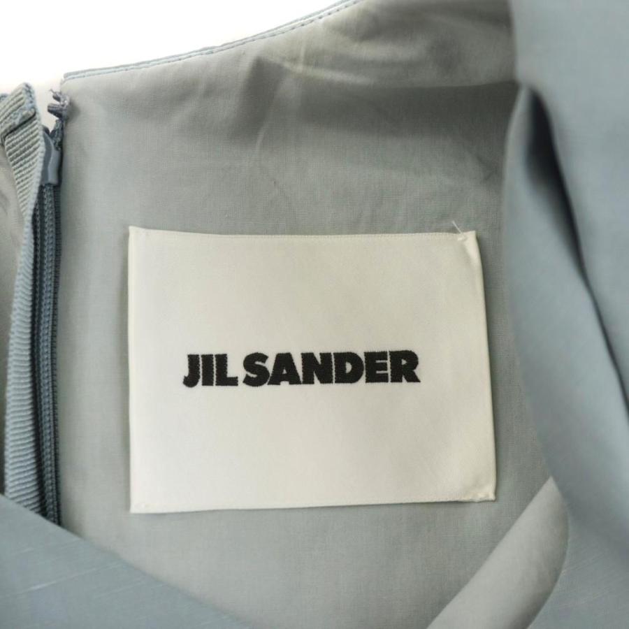 ジルサンダー JIL SANDER シャツ ブラウス 半袖 麻 リネン 32 水色