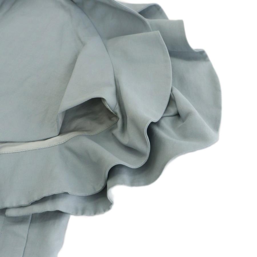 【中古】ジルサンダー JIL SANDER シャツ ブラウス 半袖 麻 リネン 32 水色 ライトブルー JSPU560426WU33030021 ジルサンダー JIL SANDER シャツ ブラウス 半袖 麻 リネン 32 水色