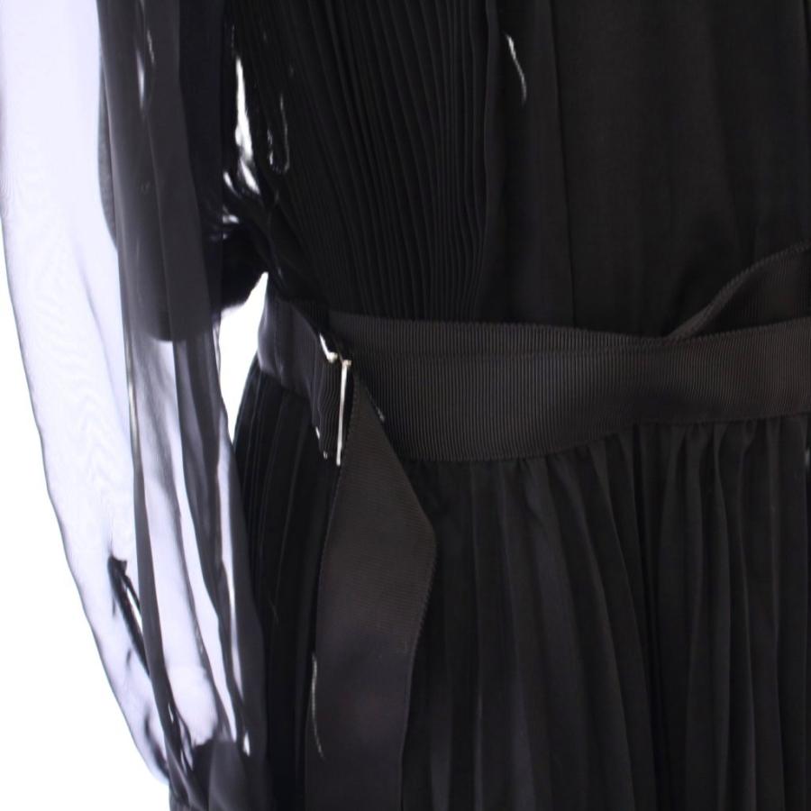 美品 エブール ebure リネンVネックベルテッドワンピース 36  