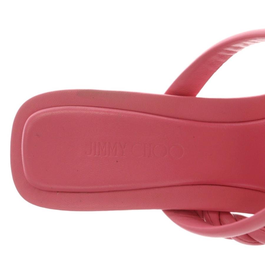 【中古】ジミーチュウ JIMMY CHOO DIOSA50 サンダル ヒール スクエアトゥ レザー 38 ピンク /AN11 レディース ジミーチュウ JIMMY CHOO DIOSA50 サンダル ヒール スクエアトゥ