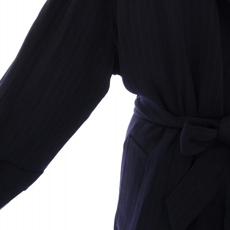 ザロウ THE ROW ミドルコート アウター ストレッチ ウール ストライプ