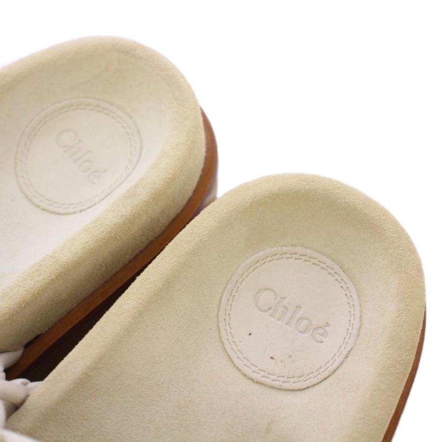 Chloe（クロエ） サンダル 厚底 編み込み レザー 35 アイボリー /BB