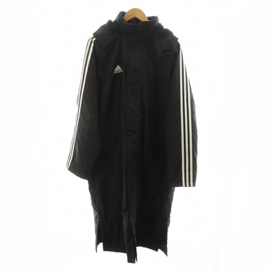 adidas（アディダス） ベンチコート ロング丈 フード ロゴ 刺繍