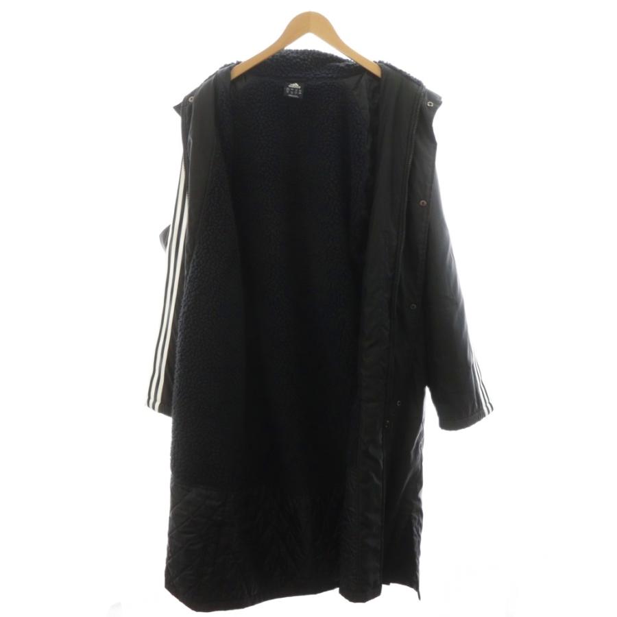 adidas（アディダス） ベンチコート ロング丈 フード ロゴ 刺繍