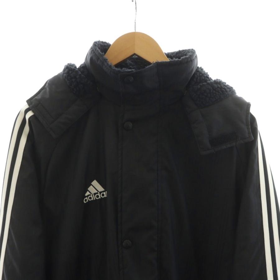 adidas（アディダス） ベンチコート ロング丈 フード ロゴ 刺繍