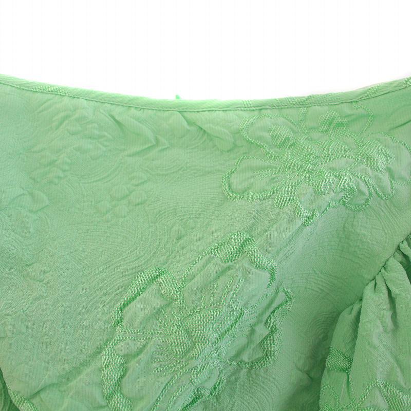 【中古】セシリーバンセン Cecilie Bahnsen バルーンスカート フレア ミモレ ロング US4 黄緑 ライトグリーン セシリーバンセン Cecilie Bahnsen バルーンスカート フレア ミモレ