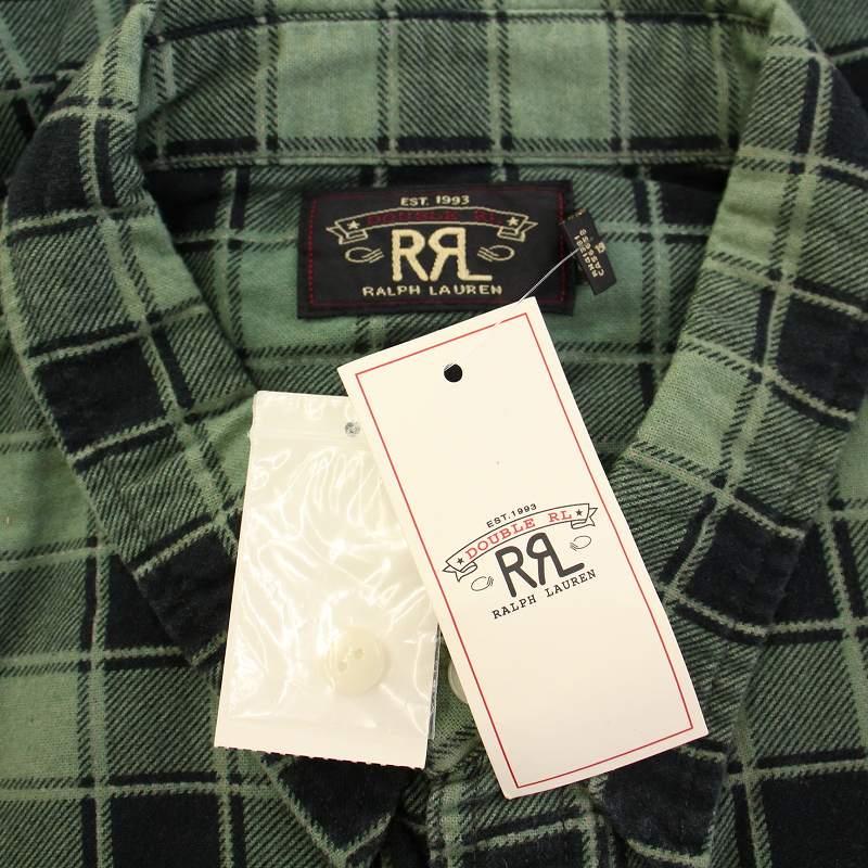 【新品】RRL ダブルアールエル ネルシャツ L 緑ｘ黒 新品】RRL ダブルアールエル ネルシャツ L 緑x黒 RRL ダブル