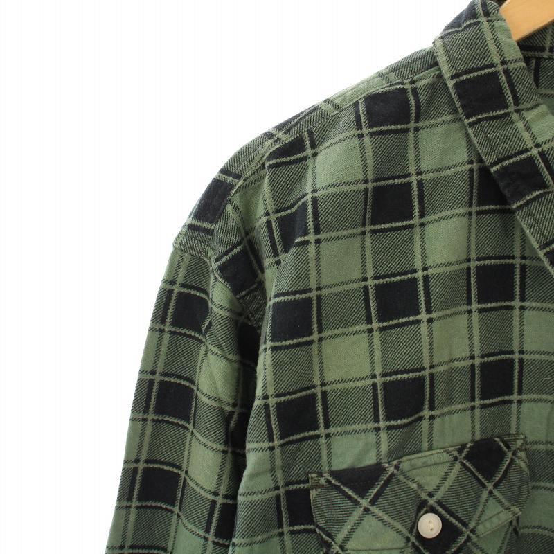 【新品】RRL ダブルアールエル ネルシャツ L 緑ｘ黒 新品】RRL ダブルアールエル ネルシャツ L 緑x黒 RRL ダブル