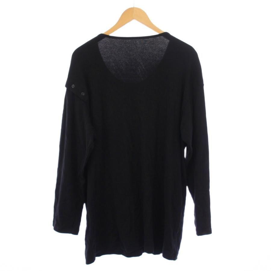 ヨウジヤマモト COMBED COTTON LONG SLEEVE T-SHIRT WITH BUTTON