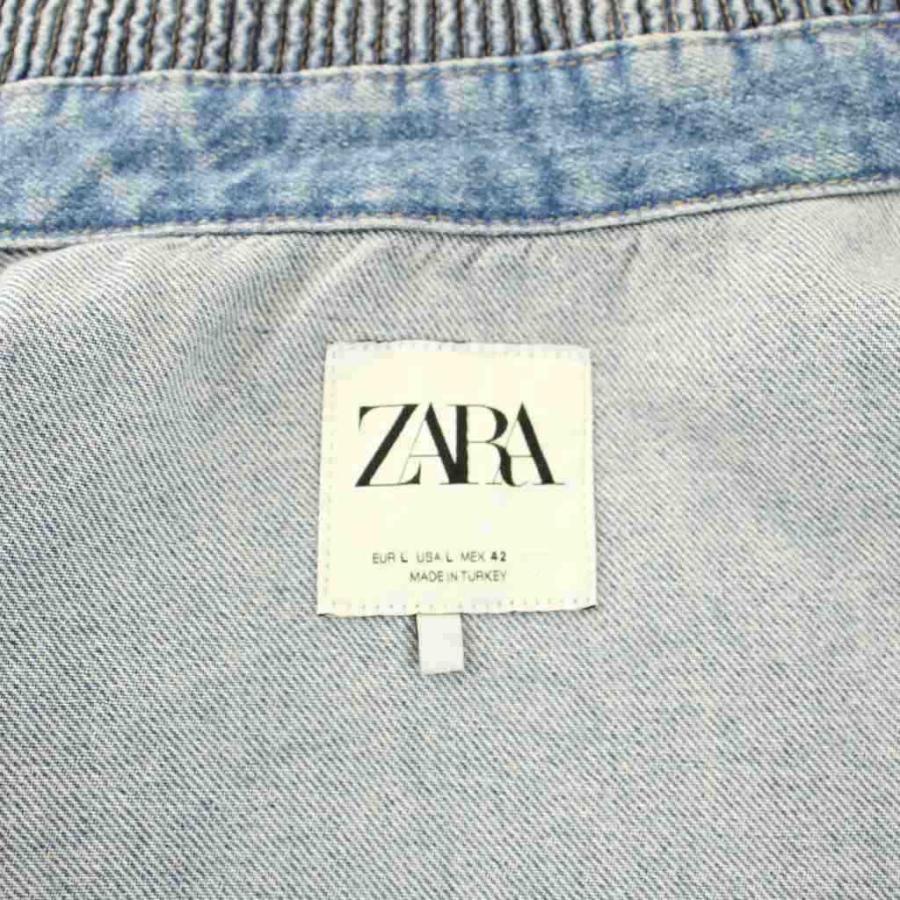 ZARA（ザラ） デニムジャケット ブルゾン ジップアップ USED加工 L