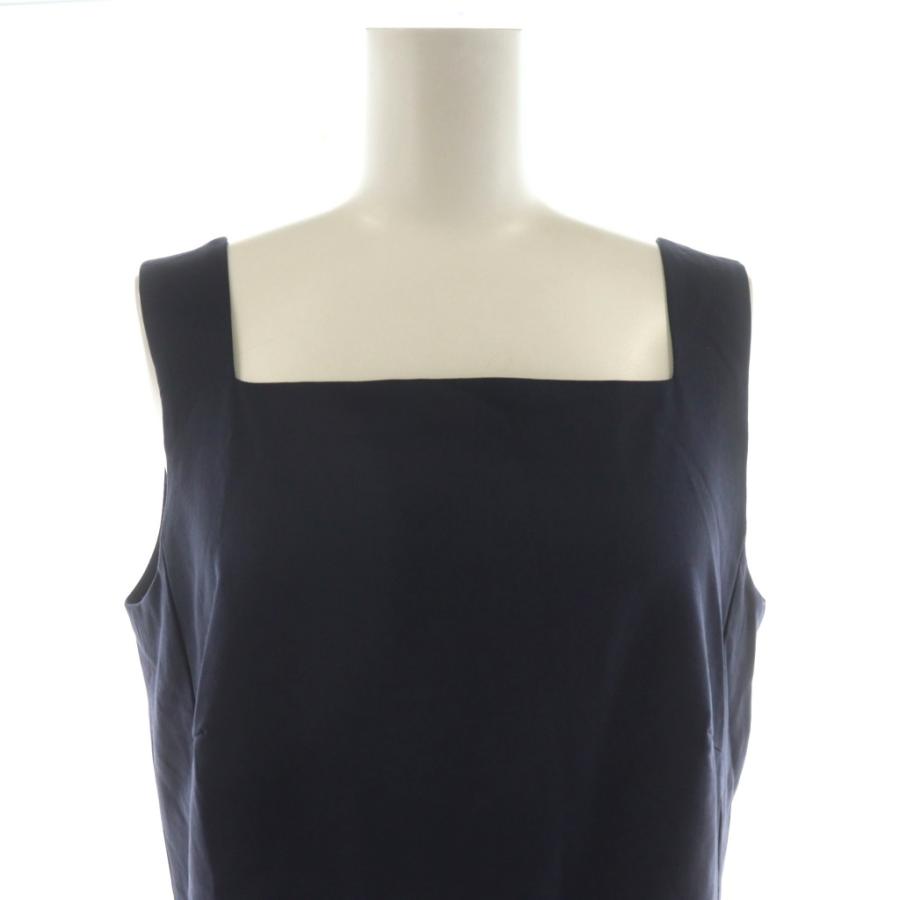 【中古】セオリー Theory 23SS TRACEABLE WOOL FIT SOUARE NK JS GZ オールインワン ノースリーブ 2 紺 theory（セオリー） Theory 23SS TRACEABLE WOOL FIT SOUARE NK JS GZ