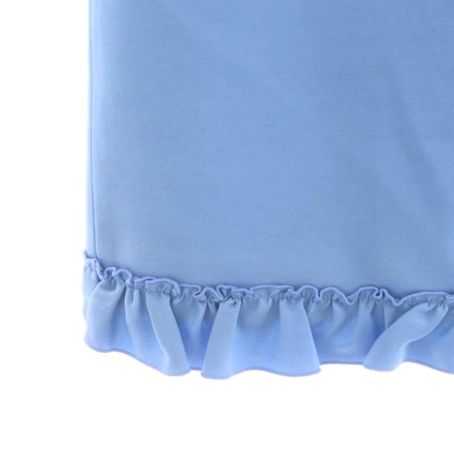 GUCCI（グッチ） フレアスカート ひざ丈 フリル シルク 絹 36 水色