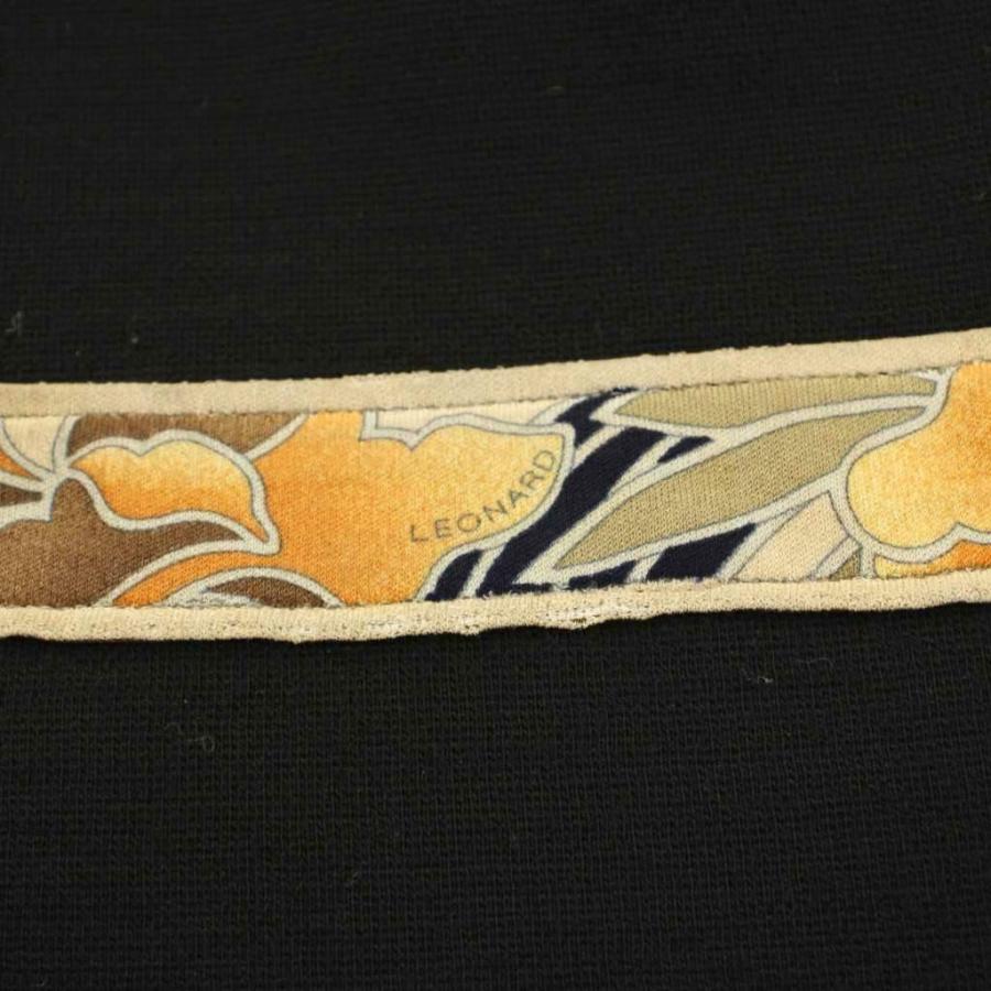 LEONARD 長袖ひざ丈ワンピース 黒36Size LEONARD レオナール ワンピース ひざ丈 長袖 スタンドカラー