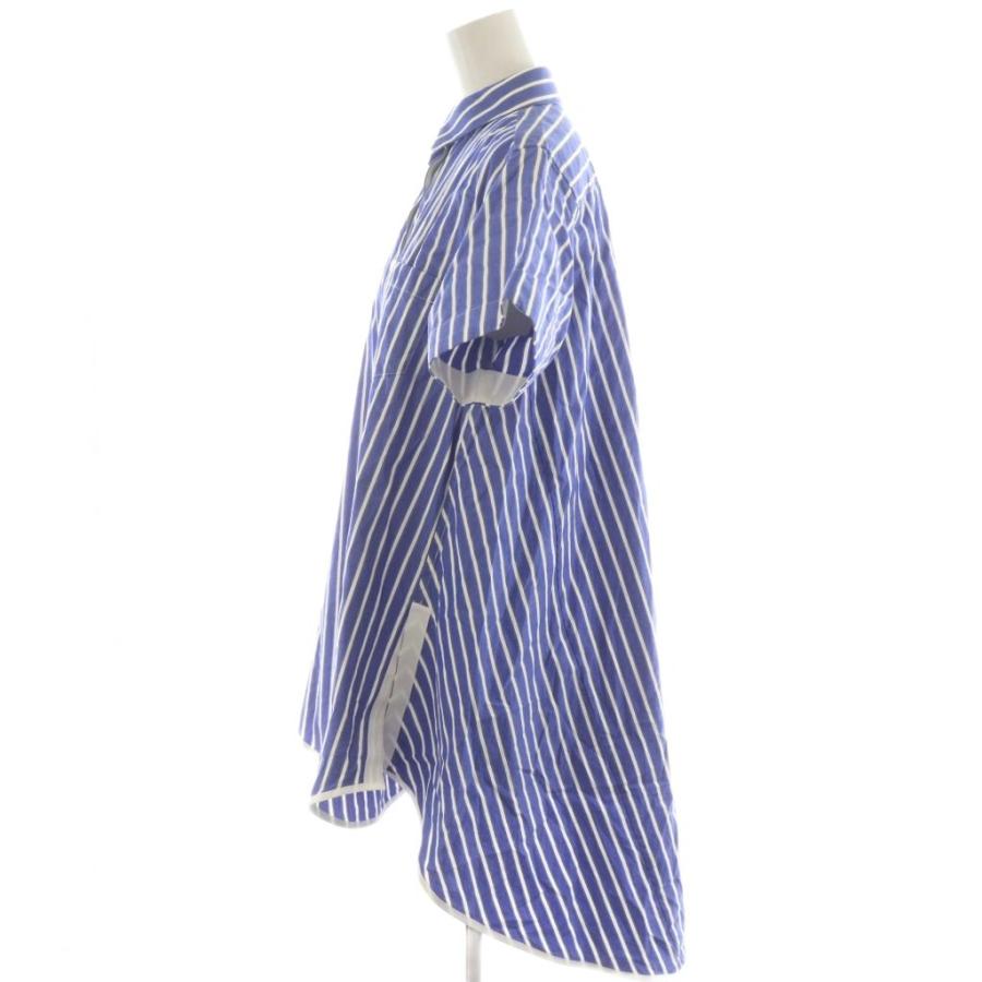 sacai ストライプ半袖ブラウス 中古・古着通販】sacai (サカイ) ストライプアシメブラウス