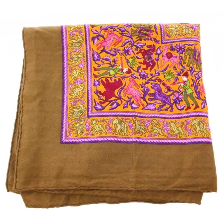 HERMES エルメス カレ140 CHASSE EN INDE スカーフ 正方形 総柄  