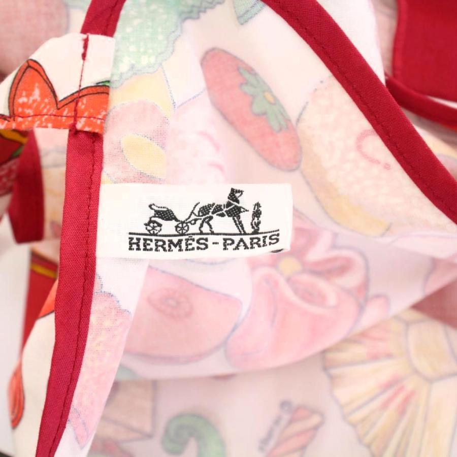 HERMES（エルメス） エプロン 総柄 赤 レッド /BB レディース