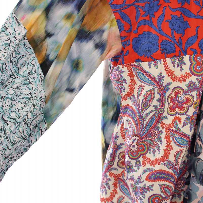 【中古】アメリヴィンテージ リバティパッチワークMLTドレス フレアワンピース マキシ ロング 長袖 マルチカラー アメリヴィンテージ リバティパッチワークMLTドレス フレアワンピース