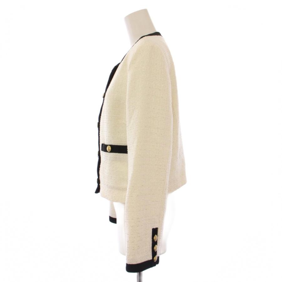 【美品】Apuweiser-richeノーカラー ツイードジャケットSサイズ Apuweiser-riche（アプワイザーリッシェ）の「ノーカラー