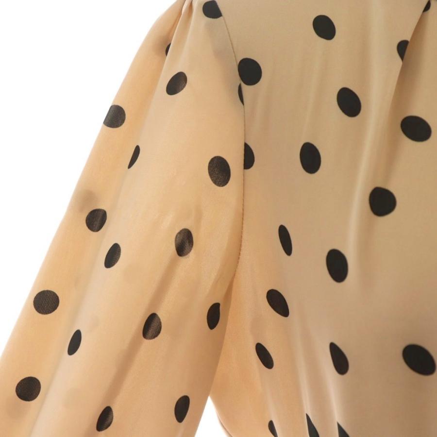 アナイ ANAYI 23SS サテンドットプリーツ切り替え ワンピース