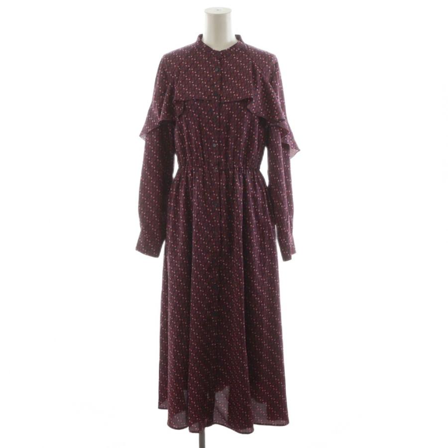 アナイ ANAYI 24AW バレエシューズプリントフリル ワンピース ロング丈