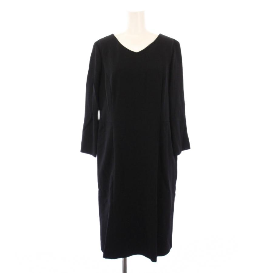 未使用品 レリアン Leilian ワンピース ひざ丈 長袖 Vネック  