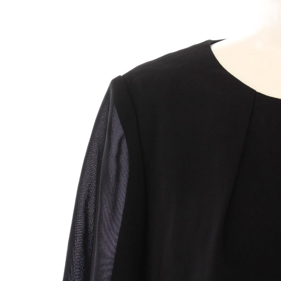 【中古】ソワールペルル SOIR PERLE ブラックフォーマル 喪服 ワンピース ひざ丈 半袖 クルーネック 七分袖 15AR 黒 ソワールペルル SOIR PERLE ブラックフォーマル 喪服 ワンピース ひざ