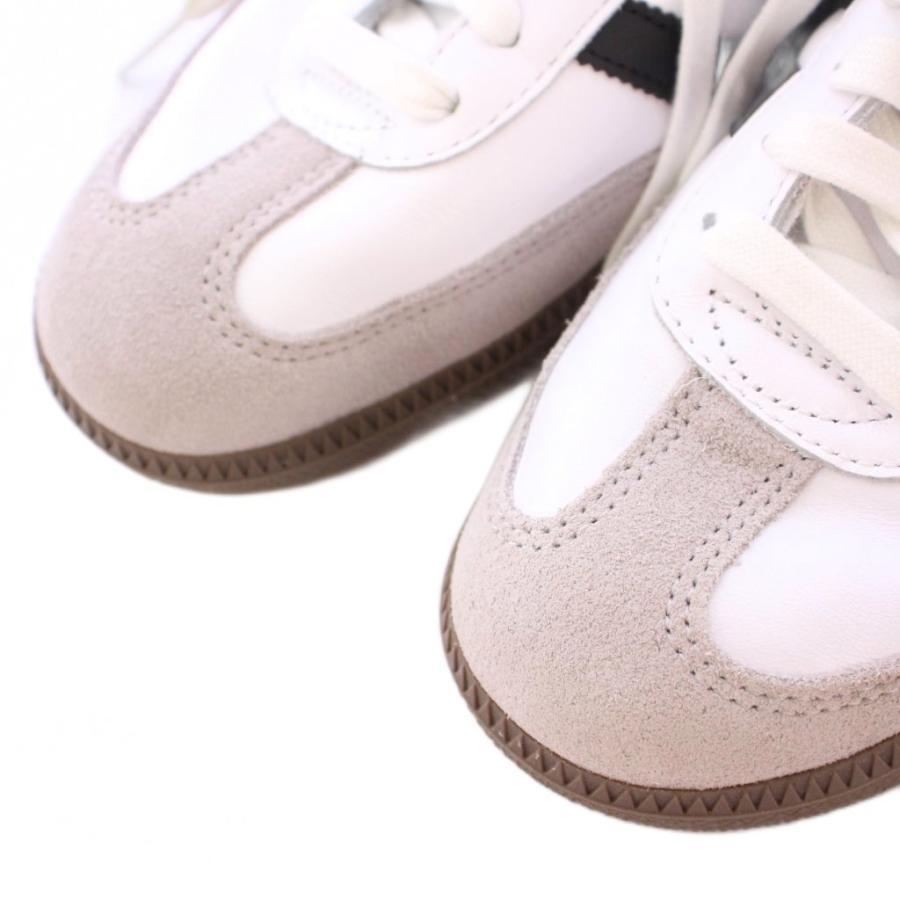 【中古】アディダスオリジナルス サンバOG ローカットスニーカー シューズ レザー スエード 切替 US7 白 黒 グレー adidas Originals アディダスオリジナルス originals Samba OG サンバ