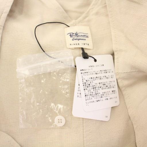 【中古】未使用品 ロンハーマン シャツ ブラウス フレンチスリーブ 半袖 Vネック ショート丈 刺繍 XS ベージュ 未使用品 ロンハーマン Ron Herman シャツ ブラウス フレンチスリーブ