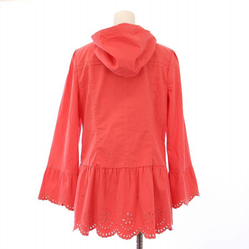 【中古】未使用品 エムズグレイシー M'S GRACY ジップアップパーカー ジャケット アウター スカラップ 36 ピンク 未使用品 エムズグレイシー M'S GRACY ジップアップパーカー