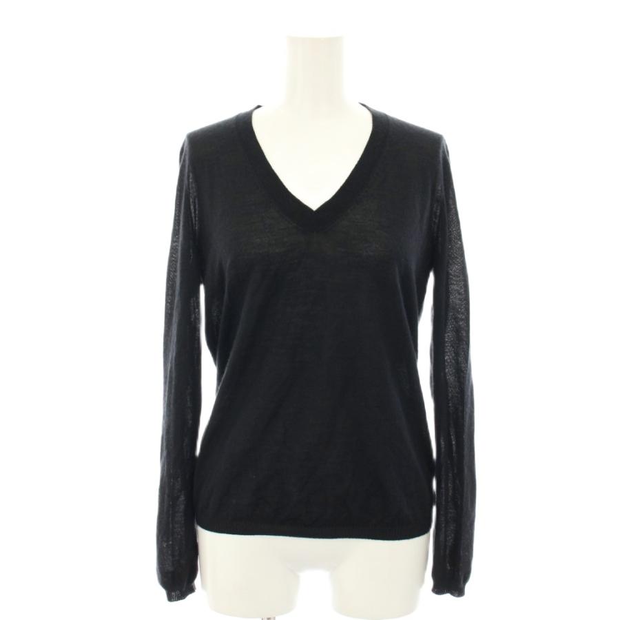 Drawer ブラック 長袖ニット 1 Drawer ドゥロワー 長袖ニット