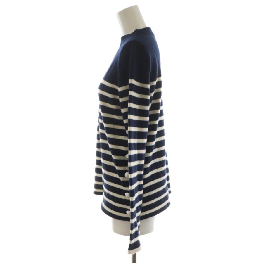 Drawer ドゥロワー ボーダークルーネックプルオーバー 6513-106-0733 1 NAVY セーター ナバルボーダー カシミヤ ニット サイドボタン トップス【中古】【Drawer】 ドゥロワー Drawer ボーダークルーネックプルオーバー ニット セーター