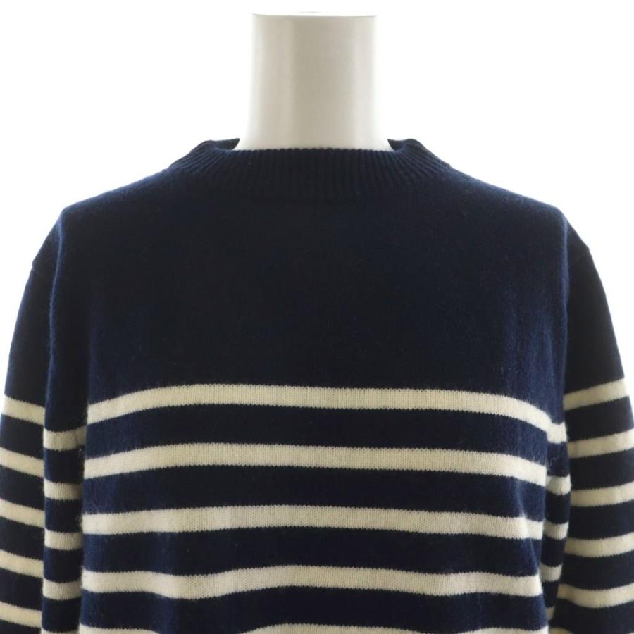 Drawer ドゥロワー ボーダークルーネックプルオーバー 6513-106-0733 1 NAVY セーター ナバルボーダー カシミヤ ニット サイドボタン トップス【中古】【Drawer】 ドゥロワー Drawer ボーダークルーネックプルオーバー ニット セーター