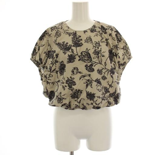 【お値下げ未使用品】ノーブル　ヴィンテージフラワープリントブラウス　ベージュ ノーブル ヴィンテージフラワープリントブラウス シャツ プルオーバー