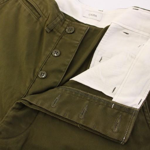 シオタ CIOTA EDIFICE コットンモールスキンチノ パンツ 5 カーキ