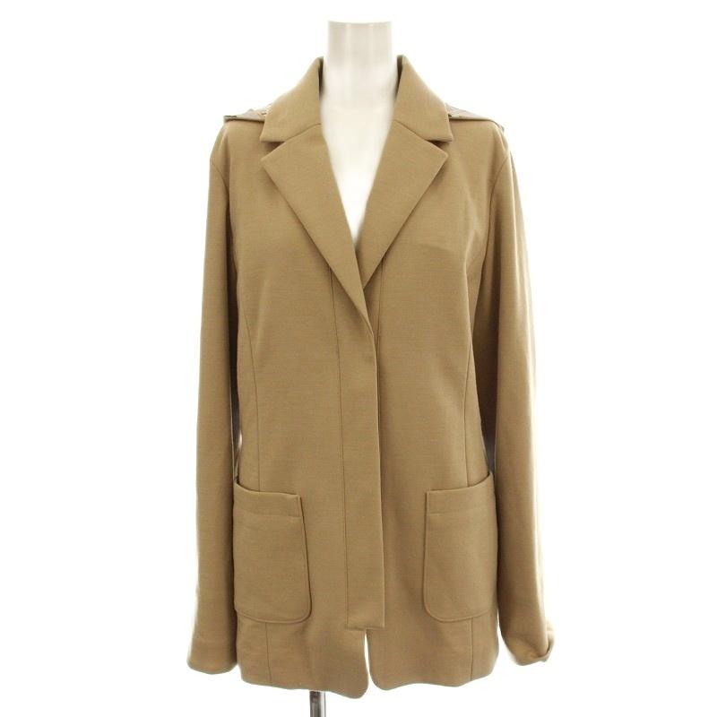 【中古】レオナールスポーツ LEONARD SPORT テーラードジャケット ジップアップ フード付き ウール混 38 ベージュ レオナールスポーツ LEONARD SPORT テーラードジャケット ジップアップ