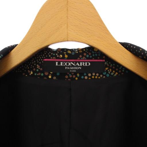 【中古】レオナール LEONARD FASHION  テーラードジャケット 3B 総柄 13AR ブラック 0341700 /KH レディース LEONARD（レオナール） LEONARD FASHION テーラードジャケット 3B 総柄