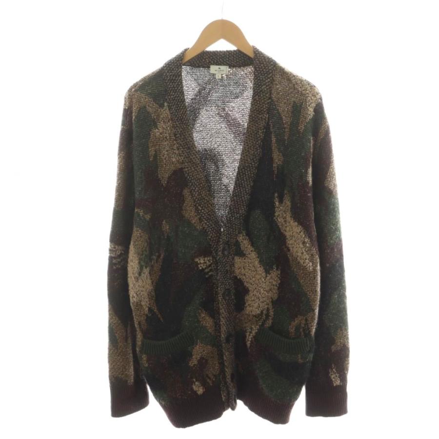 [美品]ETRO エトロ　シルクプリント切り替え デザインニット カーディガン ETRO エトロ シルクプリント切り替え デザインニット カーディガン