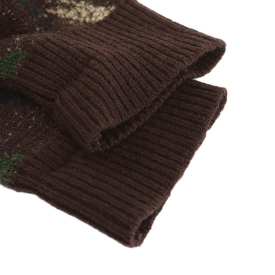 ETRO（エトロ） カーディガン 総柄 ウール モヘヤ混 L ベージュ 茶