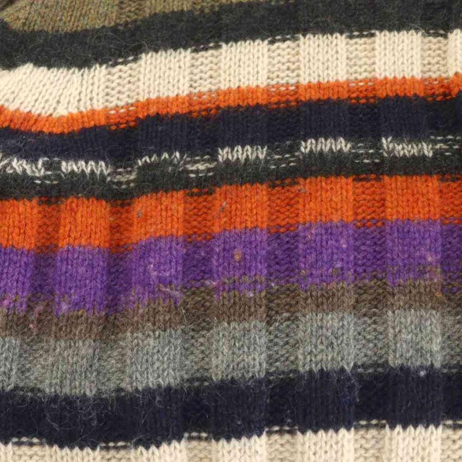 ETRO（エトロ） カーディガン 総柄 カシミヤ ボーダー 3XL マルチ