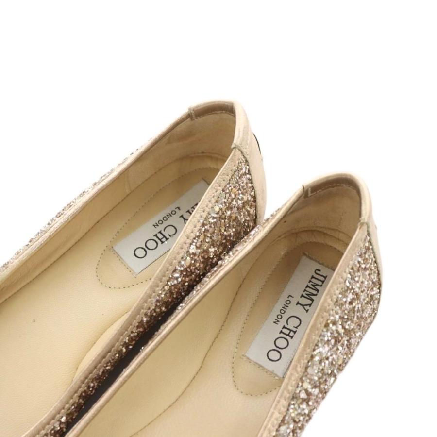 JIMMY CHOO ジミーチュウ リボン付フラットシューズ 美品 ジミーチュウ